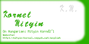 kornel mityin business card